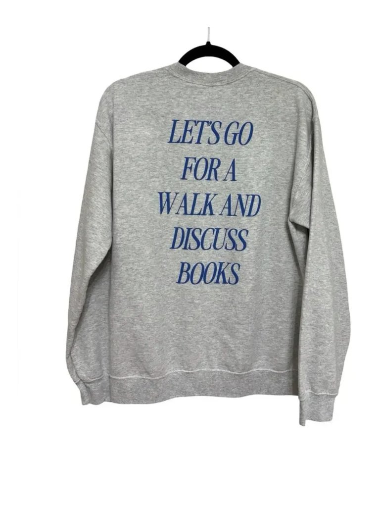Bookish Social Club Graphic Sweatshirt Gray Crewneck Reader Book Lover Size M — image 3 of 6